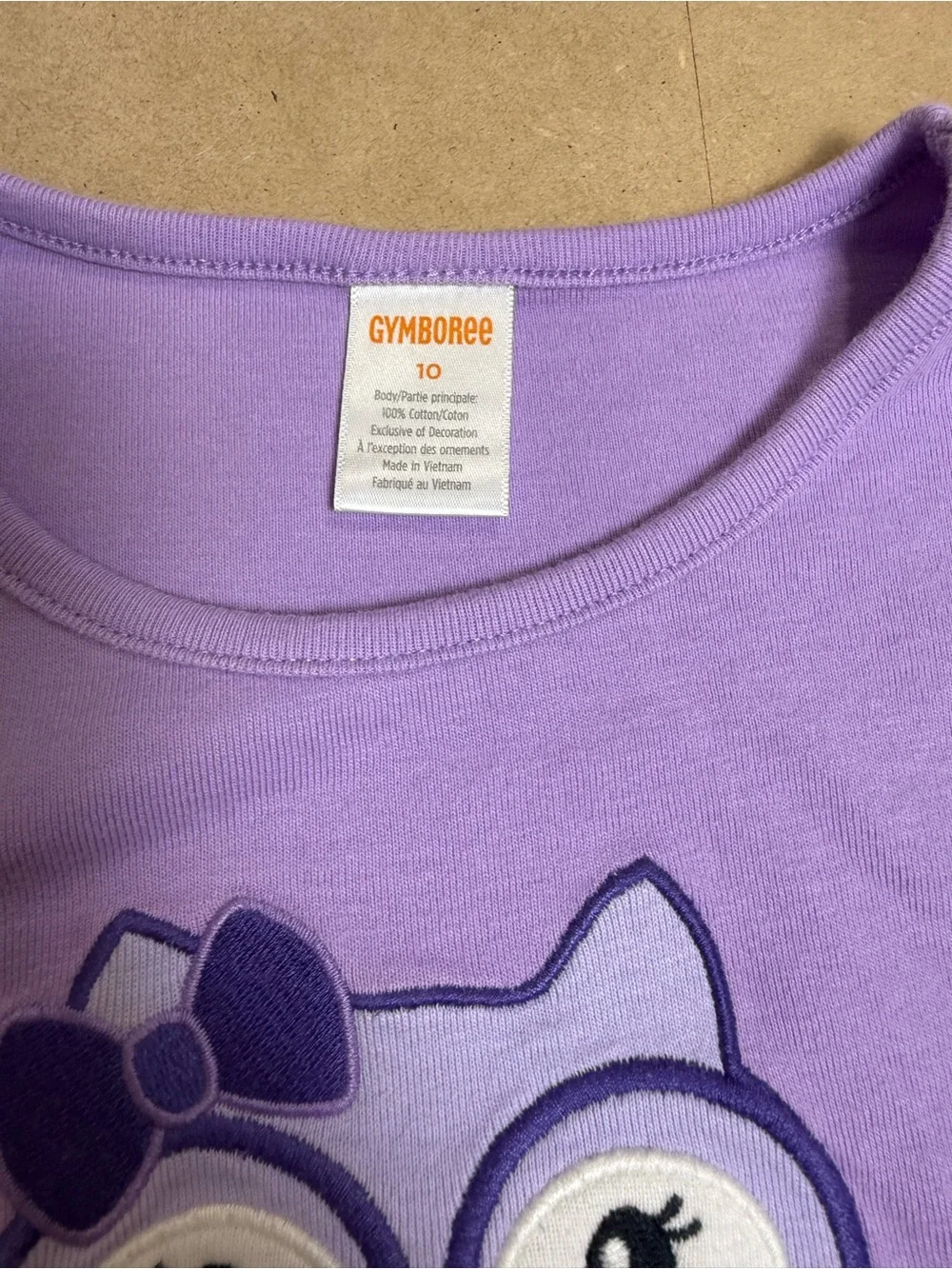 Gymboree Girls Size 10 Purple Owl Pencil Graphic T-Shirt School Top